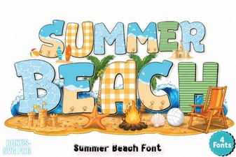 Summer Beach Font – Vibrant Colorful Beach-Themed Typography Free Download