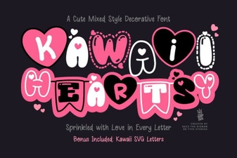 Kawaii Heartsy Font - Cute Decorative Heart-Inspired Typeface