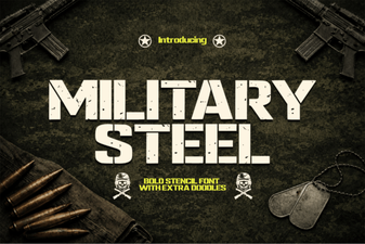 Military Steel Font – Bold Military Display Typeface for Headers and Logos